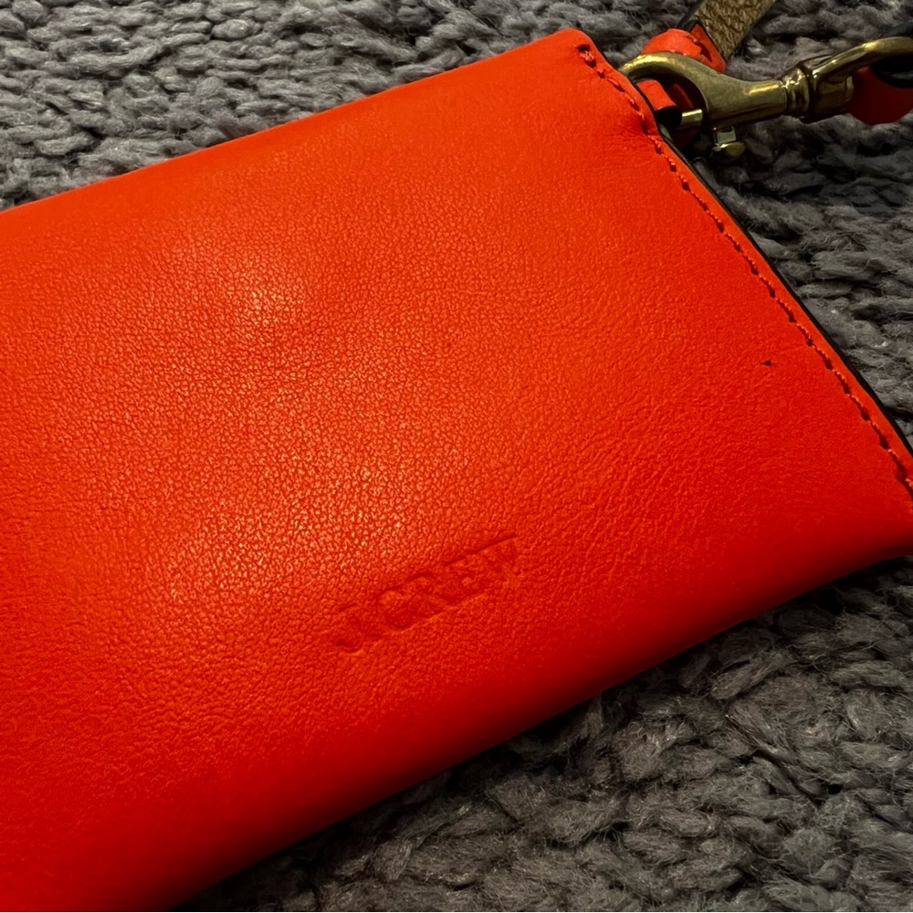 J. Crew Vibrant Orange Leather Coin Purse
